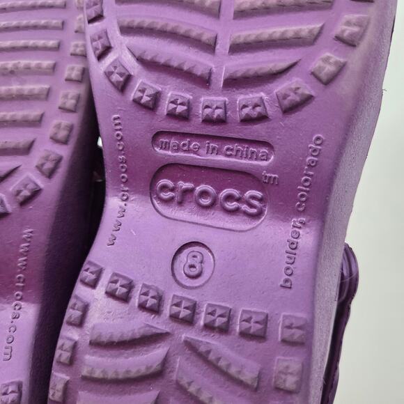Crocs Karin Clogs Mary Jane Double Strap Purple Grape Women's Sz 8 Comfort - Picture 7 of 7